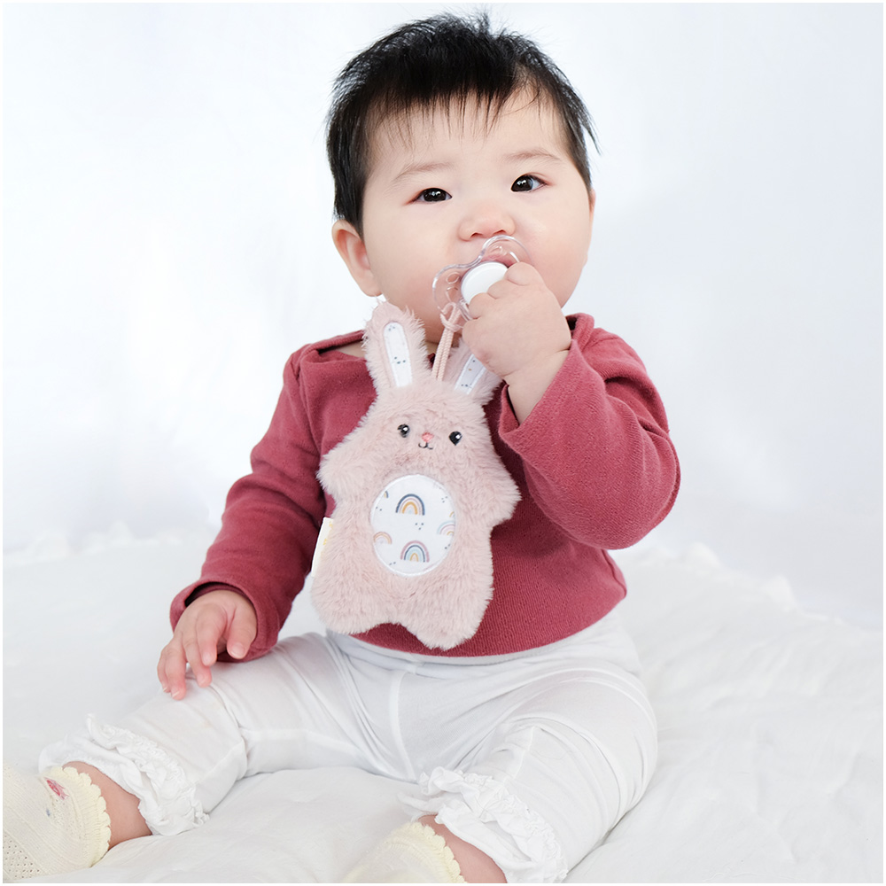 Infantino - Pacipal Plush & Pacigrip Combo 2pc Set - Bunny Pink