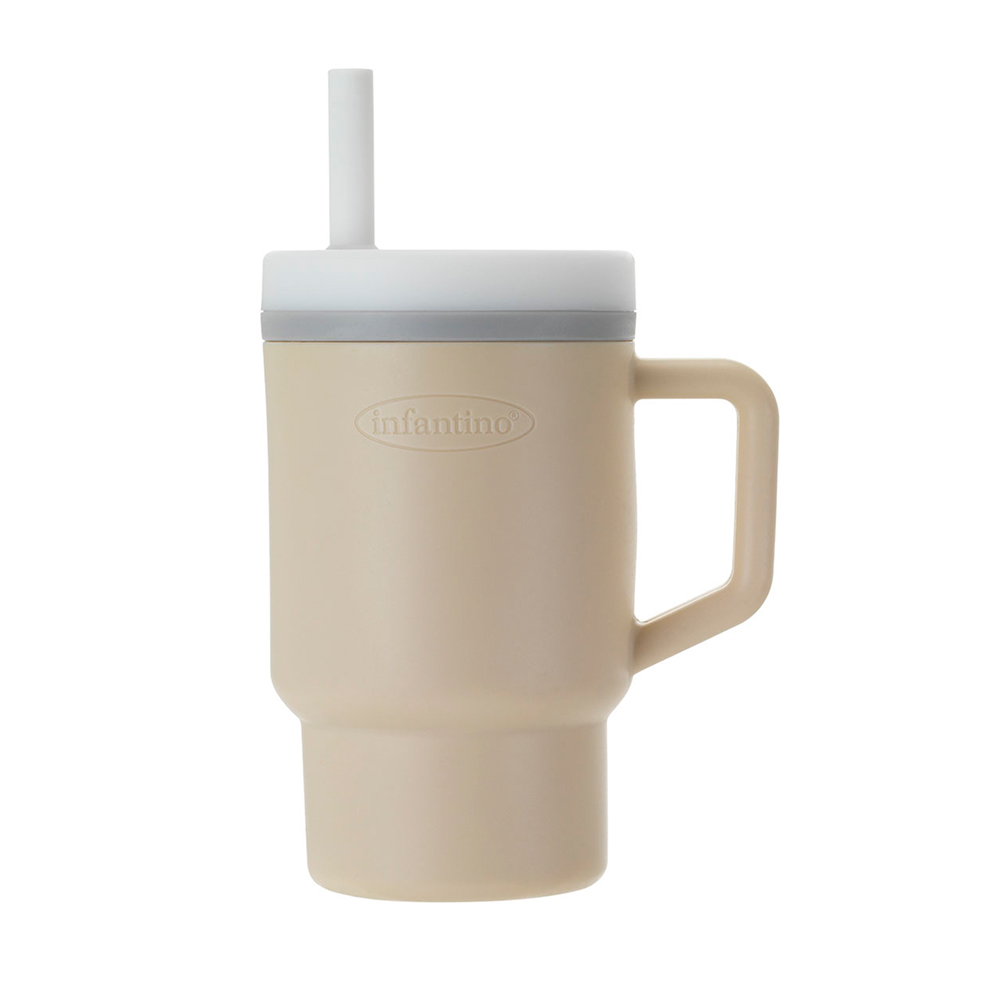 Infantino - My 1st Tumbler With Straw And Handle - Sand - 266ml