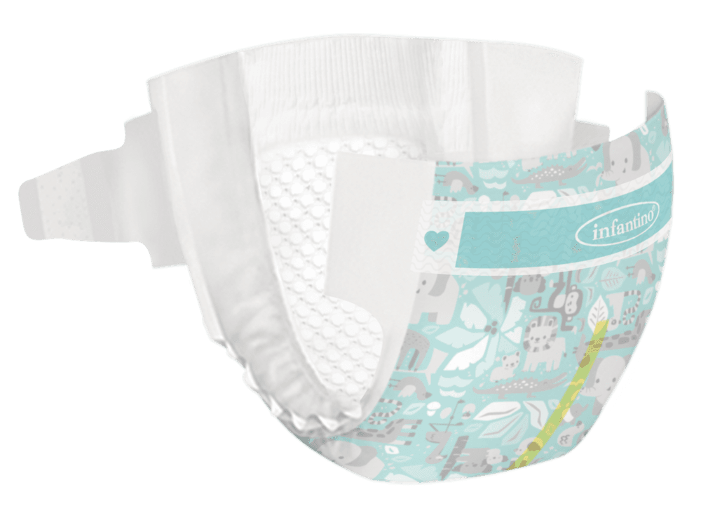 Infantino - Premium Tape Diapers - Super Jumbo Box - Medium - 6-11 kg - 180 Pcs