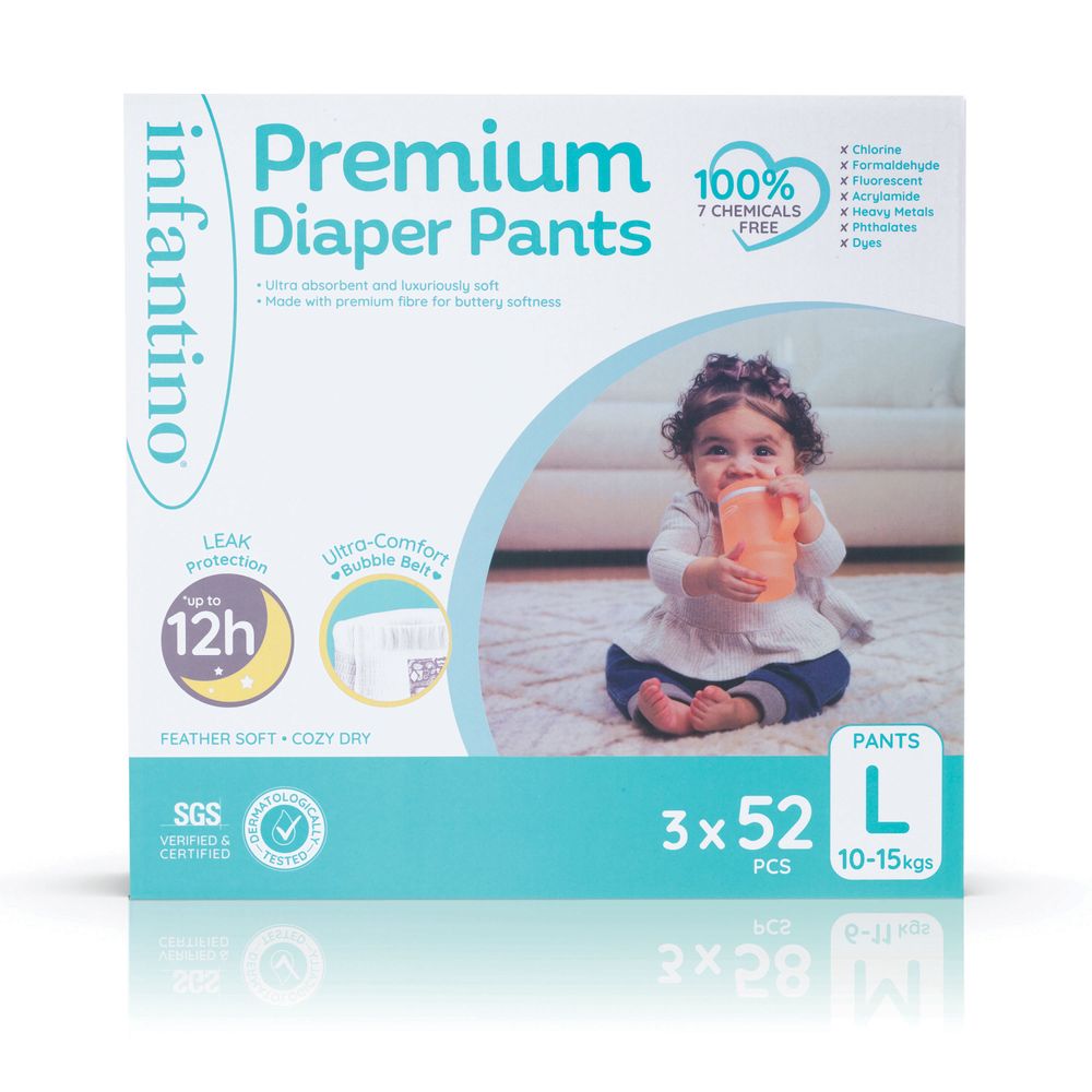 Infantino - Premium Pull-Up Pants - Super Jumbo Box - Large - 10-15 kg - 156 Pcs