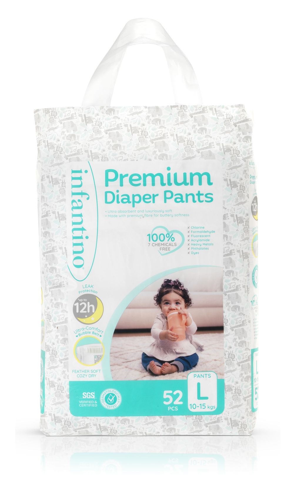 Infantino - Premium Pull-Up Pants - Super Jumbo Box - Large - 10-15 kg - 156 Pcs