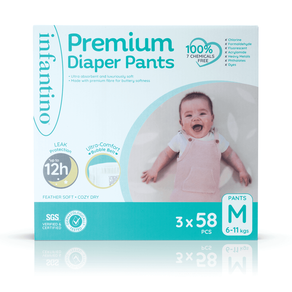 Infantino - Premium Pull-Up Pants - Super Jumbo Box - Medium - 6-11 kg - 174 Pcs