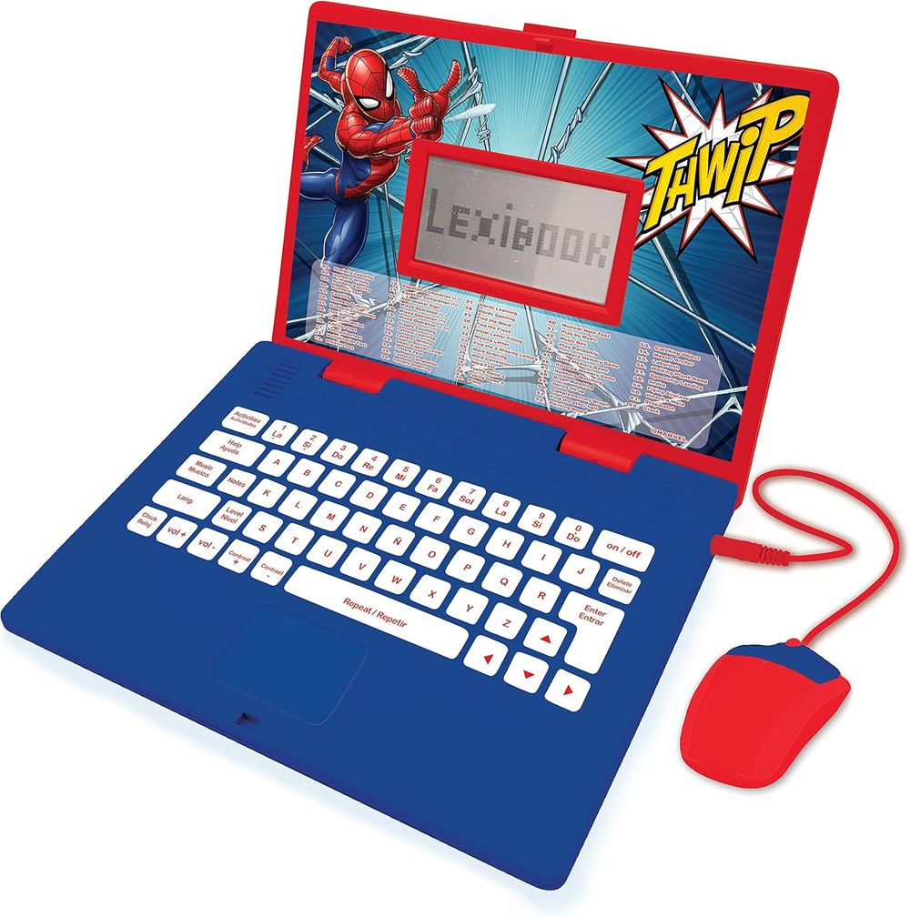 Lexibook - Kids Spiderman Educational Bilingual Laptop - Red/Blue