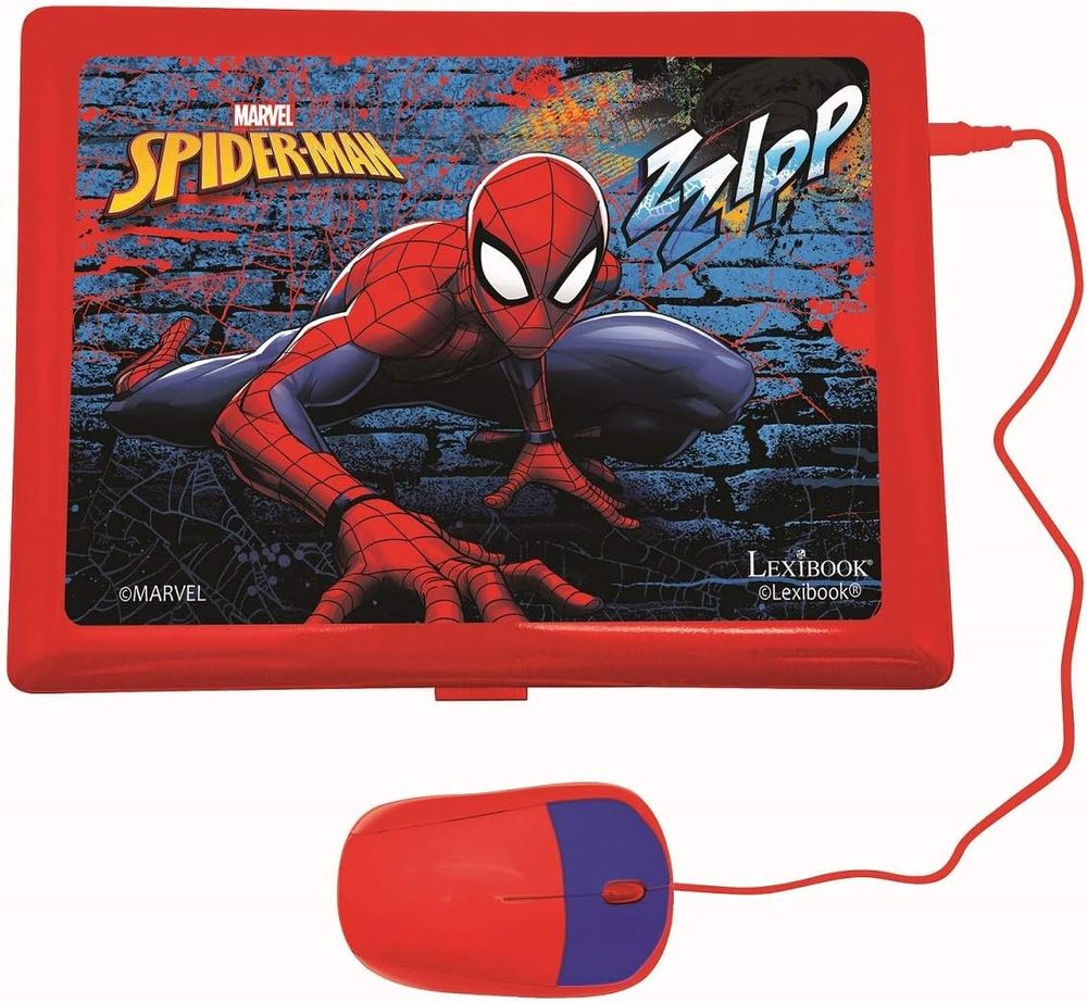 Lexibook - Kids Spiderman Educational Bilingual Laptop - Red/Blue