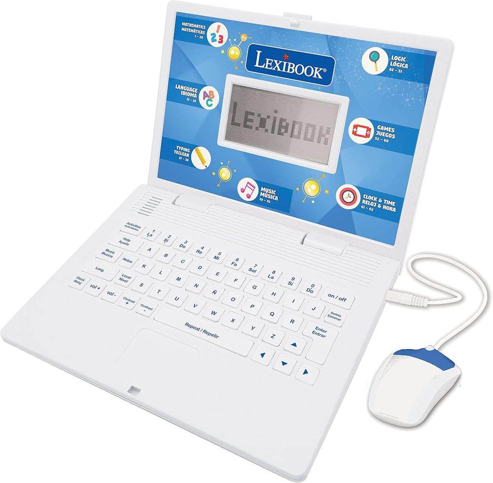 Lexibook - Educational Bilingual Laptop For Kids - White/Blue