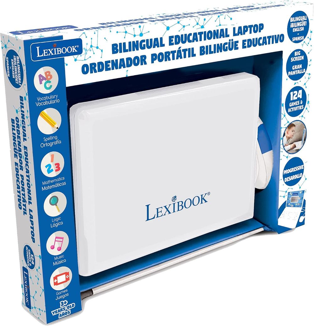 Lexibook - Educational Bilingual Laptop For Kids - White/Blue