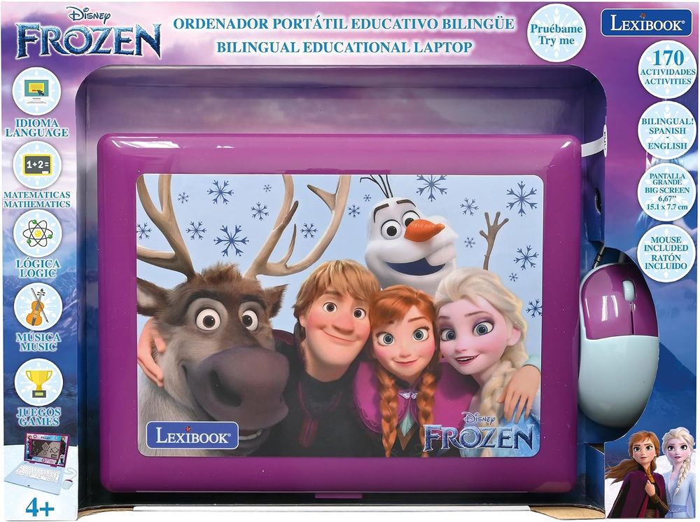 Lexibook - Disney Frozen Educational Bilingual Laptop - Purple/Blue