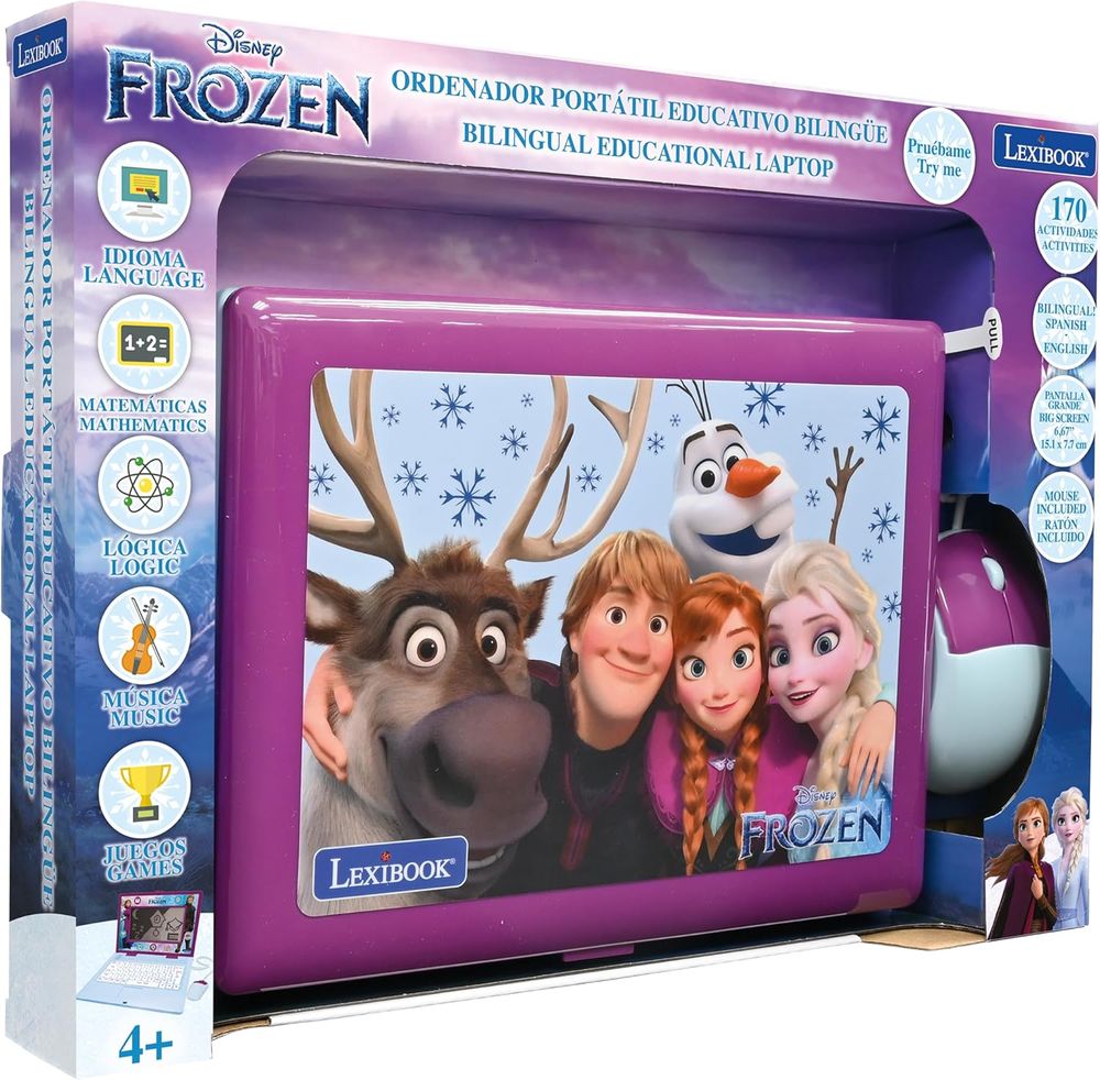 Lexibook - Disney Frozen Educational Bilingual Laptop - Purple/Blue