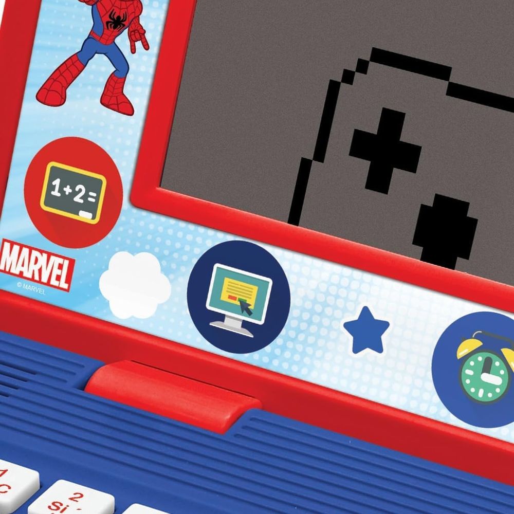 Lexibook - Spidey And His Amazing Friends Educational Bilingual Laptop - Red/Blue