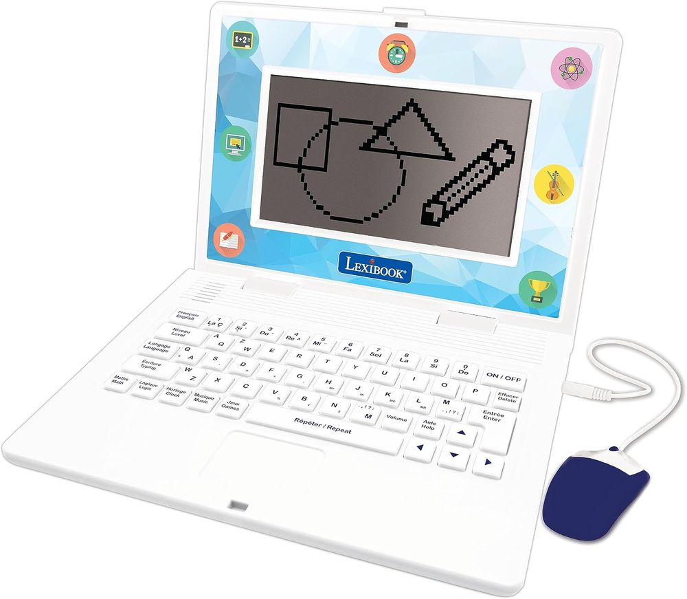 Lexibook - Bilingual Educational Laptop For Kids - White/Blue