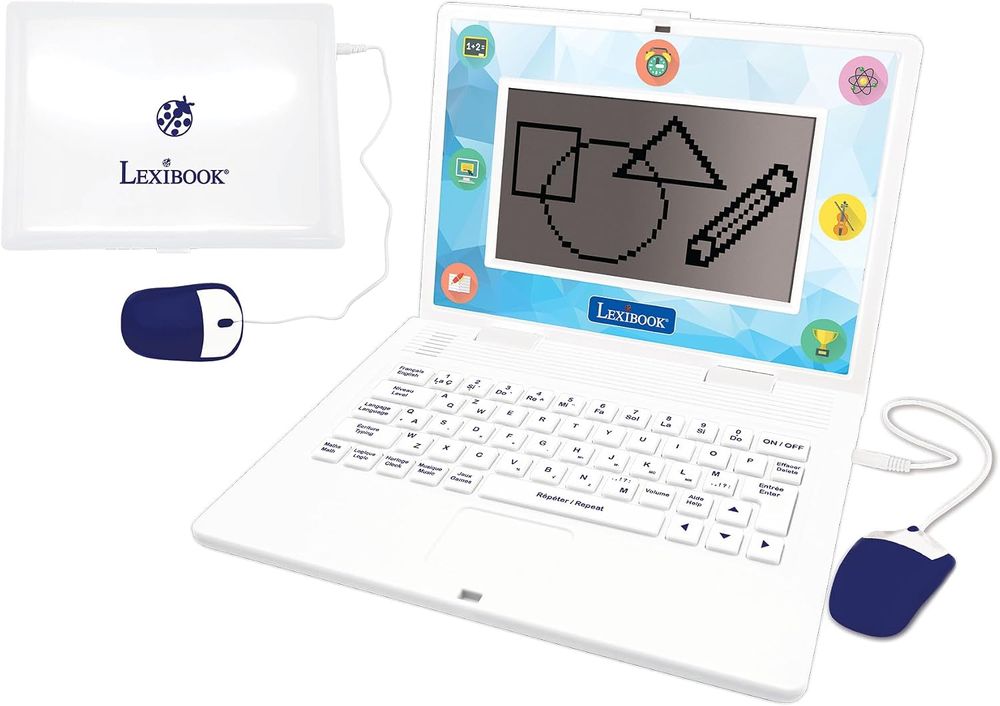 Lexibook - Bilingual Educational Laptop For Kids - White/Blue