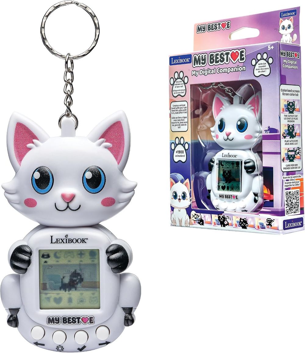 Lexibook - My Best-E Chat Virtual Pet Console - White/Pink
