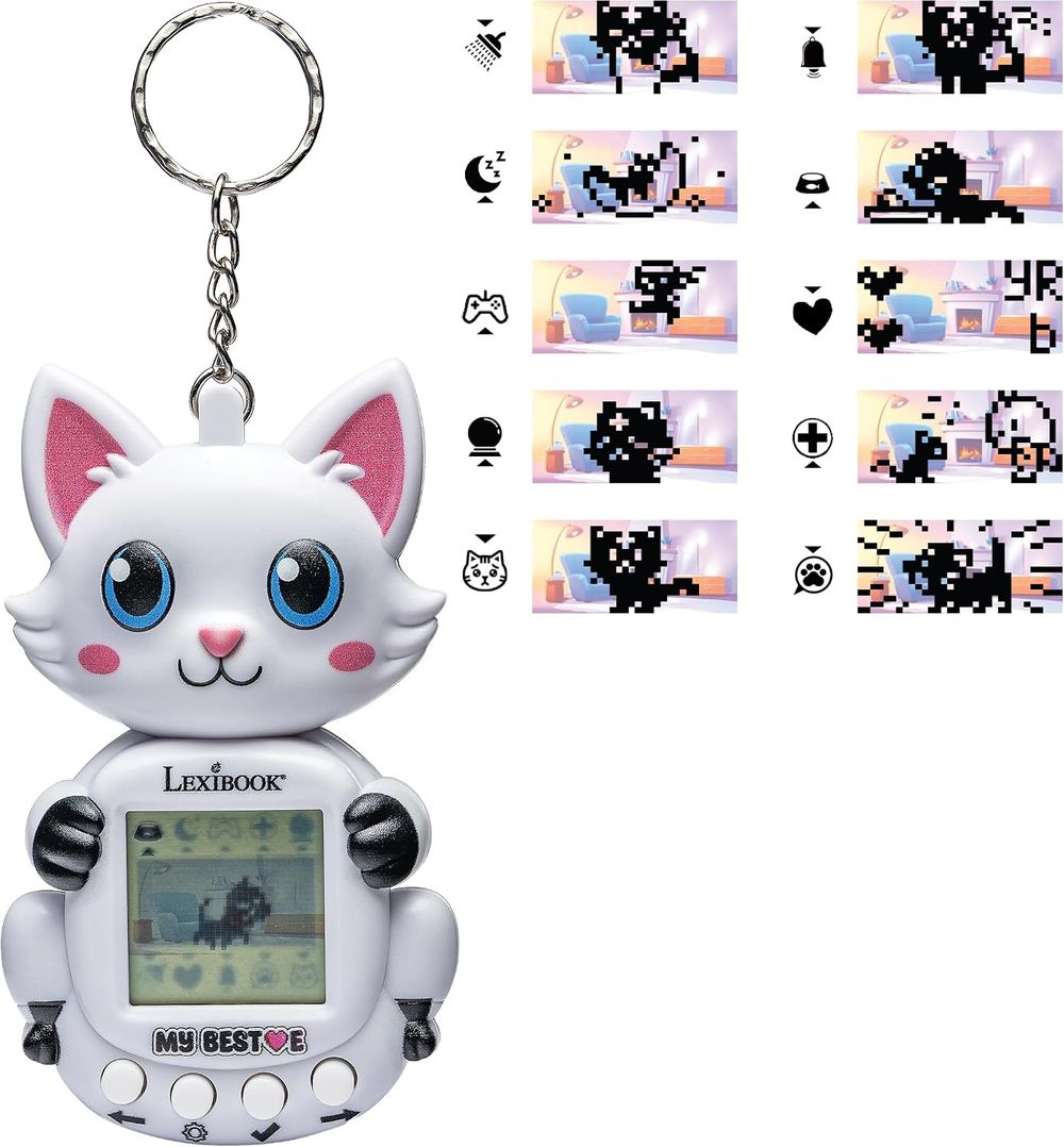 Lexibook - My Best-E Chat Virtual Pet Console - White/Pink