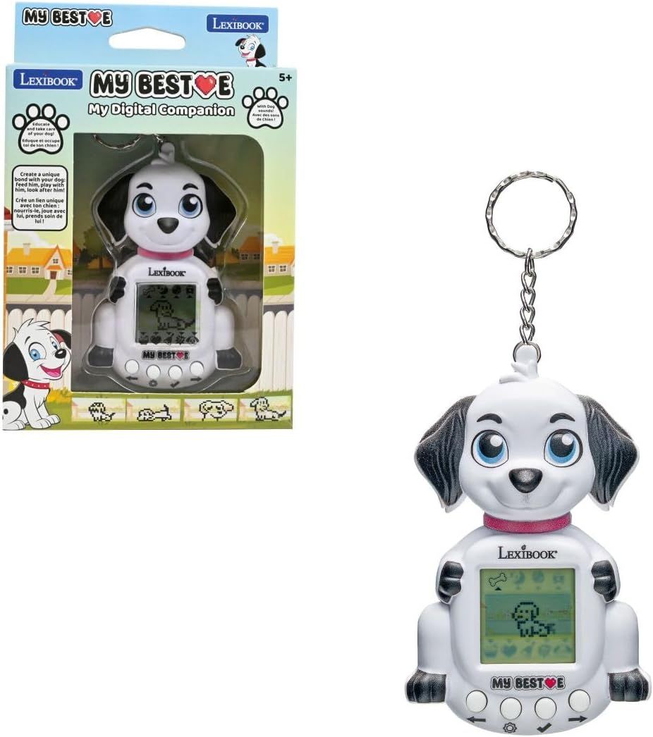 Lexibook - My Best-E Dog Console With LCD Screen And Keyring - White