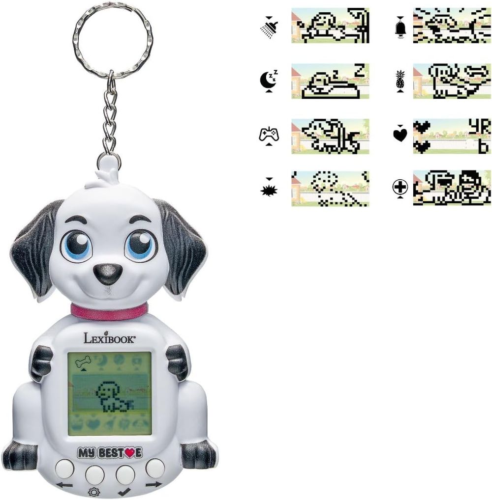 Lexibook - My Best-E Dog Console With LCD Screen And Keyring - White