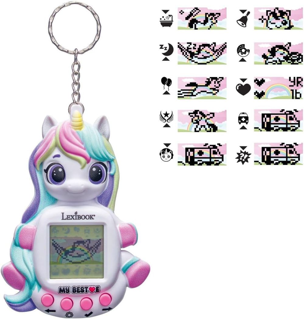Lexibook - My Best-E Unicorn Console With LCD Screen And Keychain - White/Pink