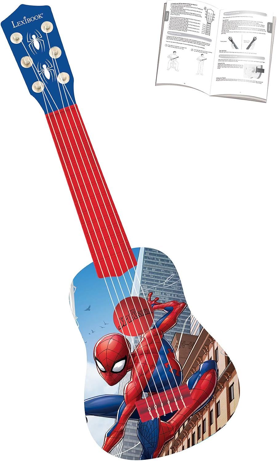 Lexibook - Spiderman My First Acoustic Guitar - Blue/Red - 21-inch