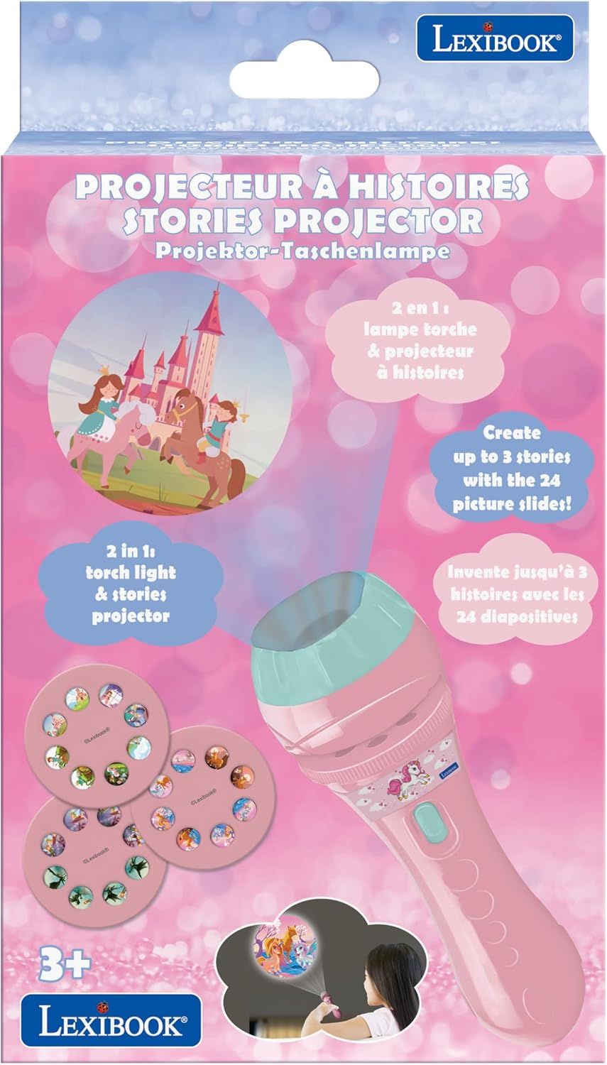 Lexibook - Kids Unicorn Stories Projector - Pink