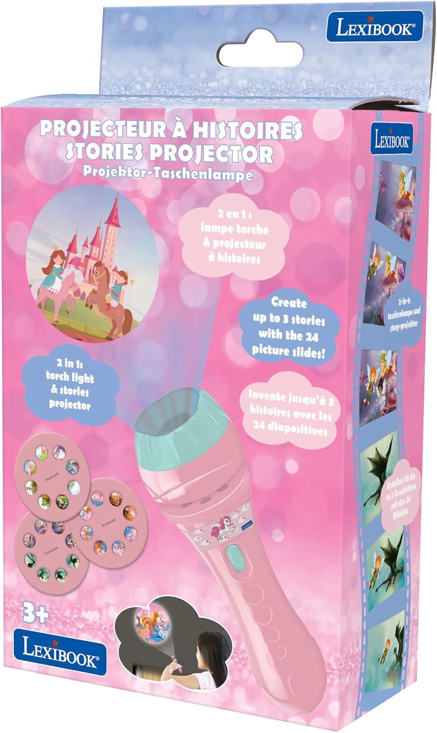 Lexibook - Kids Unicorn Stories Projector - Pink