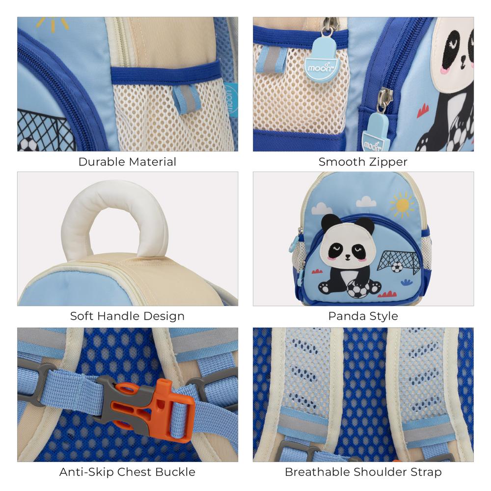 Moon - Kids Backpack Padded Straps Waterproof - Perfect For Preschool Nursery Snacks Lunchbox - Panda