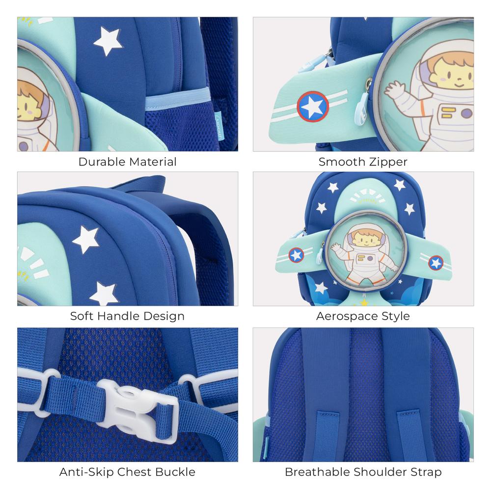 Moon - Kids Backpack Padded Straps Waterproof - Perfect For Preschool Nursery Snacks Lunchbox - Astronaut