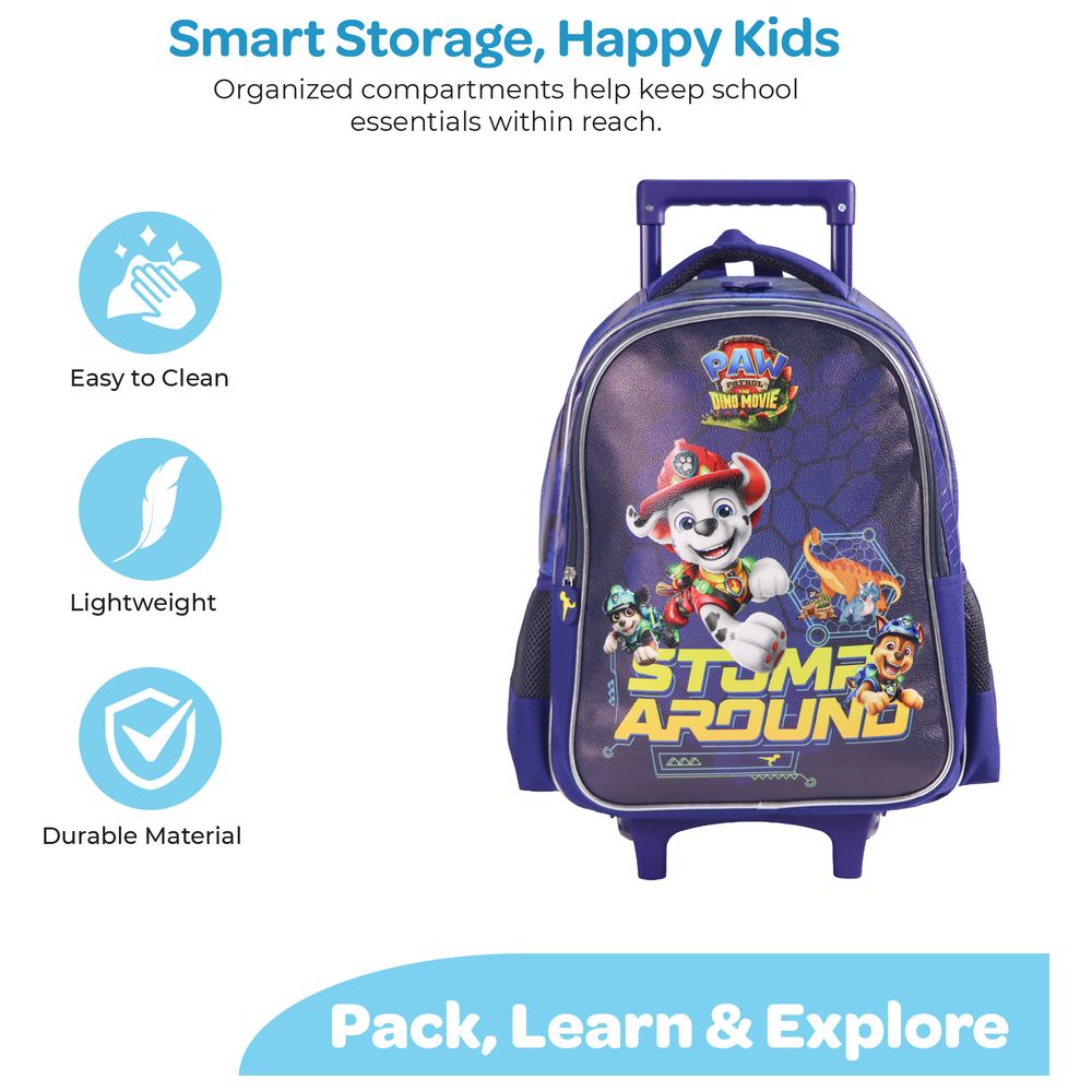 Moon - 3-In-1 Kids Licensed Paw Patrol School Bag With Lunch Bag And Pencil Case - Blue - 16-Inch