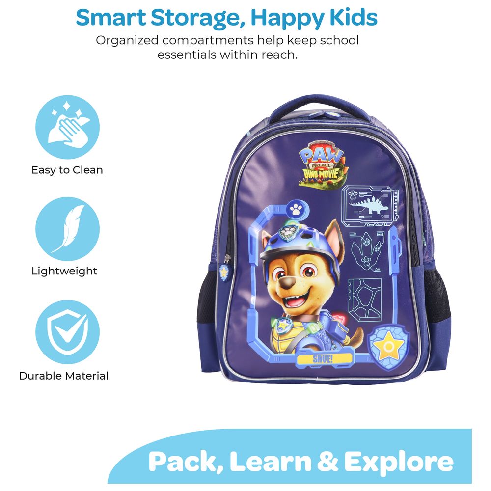 Moon - Kids Paw Patrol Backpack With Lunch Bag And Pencil Case - Blue - 16-inch