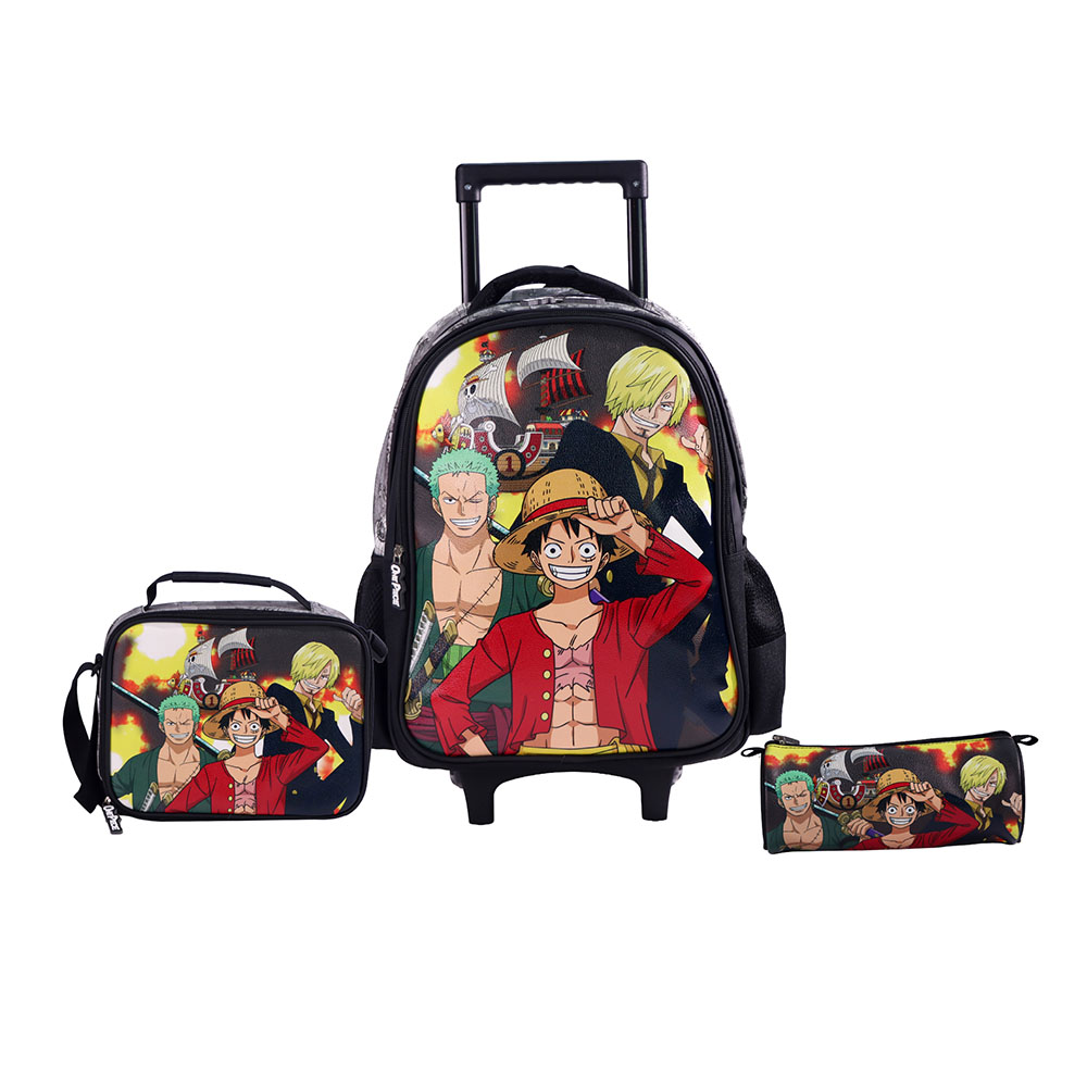 Moon - 3-In-1 Kids Licensed One Piece School Bag With Lunch Bag And Pencil Case - Black - 16-Inch