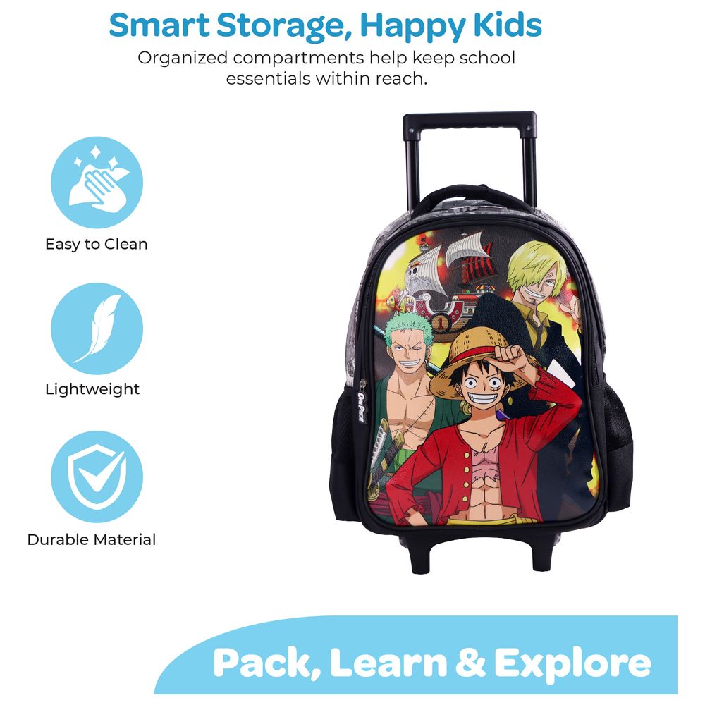 Moon - 3-In-1 Kids Licensed One Piece School Bag With Lunch Bag And Pencil Case - Black - 16-Inch