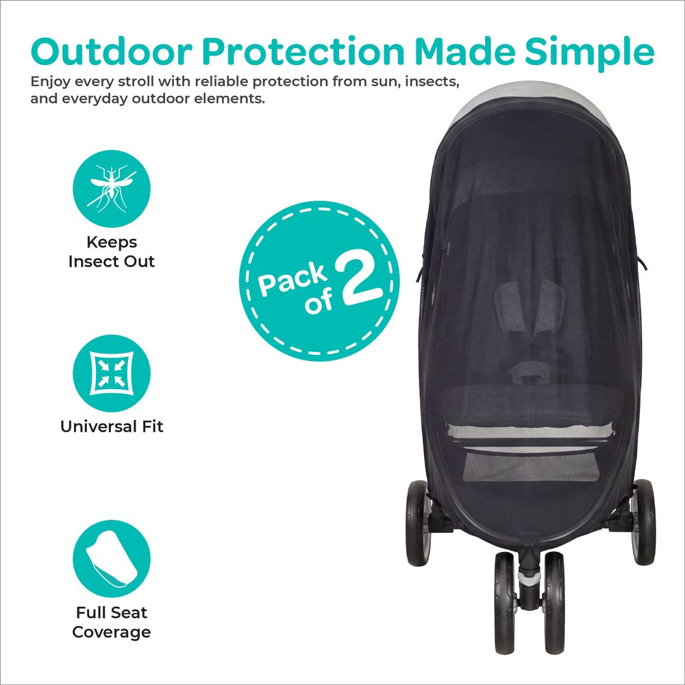 Moon - Stroller Sunshade Net - Black