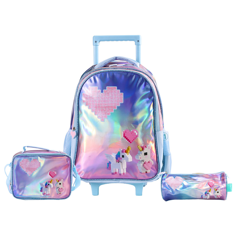 Moon - 3-In-1 Kids Licensed Unicorn School Bag With Lunch Bag And Pencil Case - 16-Inch