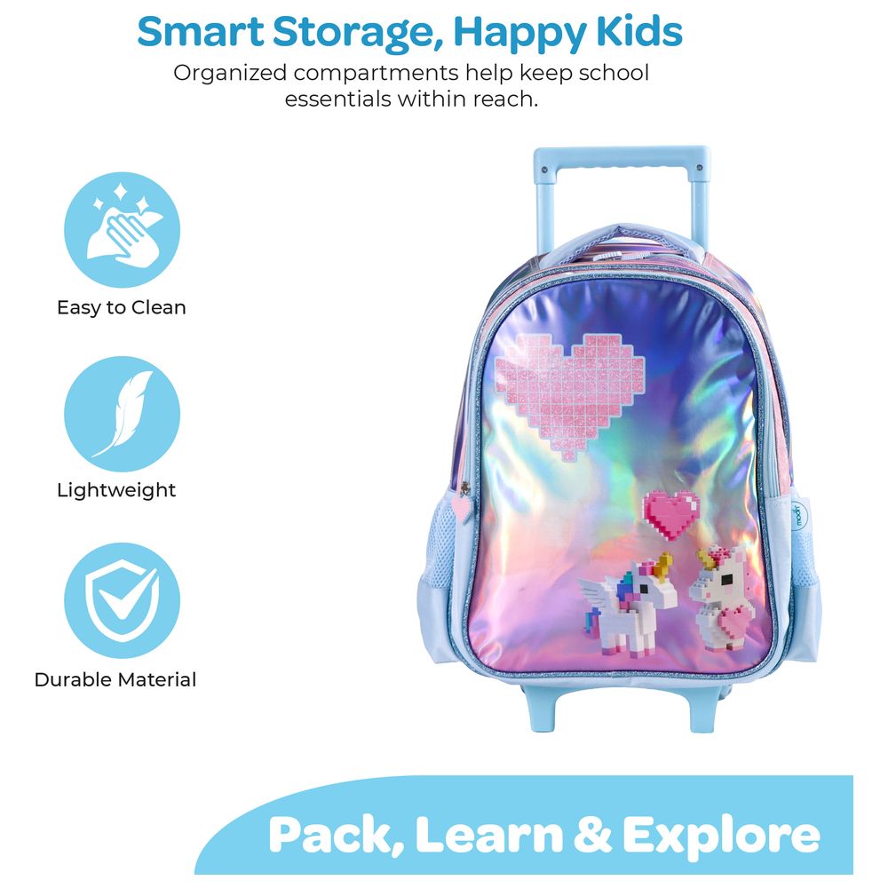 Moon - 3-In-1 Kids Licensed Unicorn School Bag With Lunch Bag And Pencil Case - 16-Inch