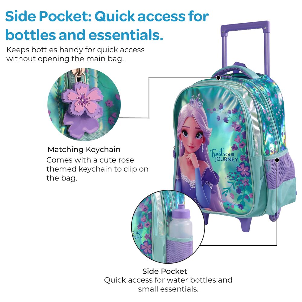 Moon - 3-In-1 Kids Licensed Elsa School Bag With Lunch Bag And Pencil Case - 16-Inch
