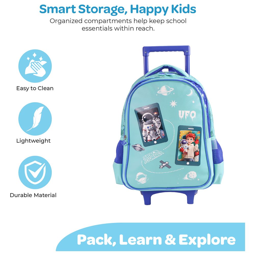 Moon - 3-In-1 Kids Licensed Astronaut School Bag With Lunch Bag And Pencil Case - 16-Inch
