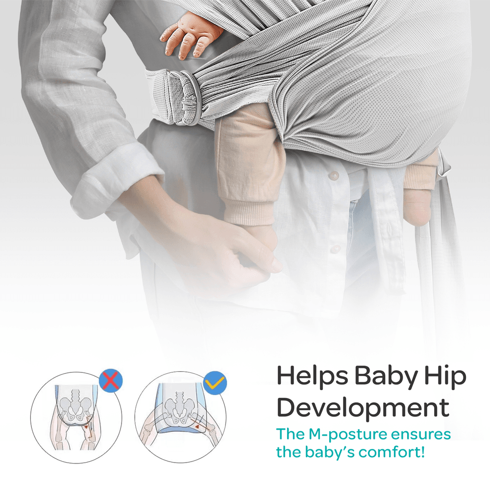 Moon - KaryGo Baby Sling Carrier - Light Grey