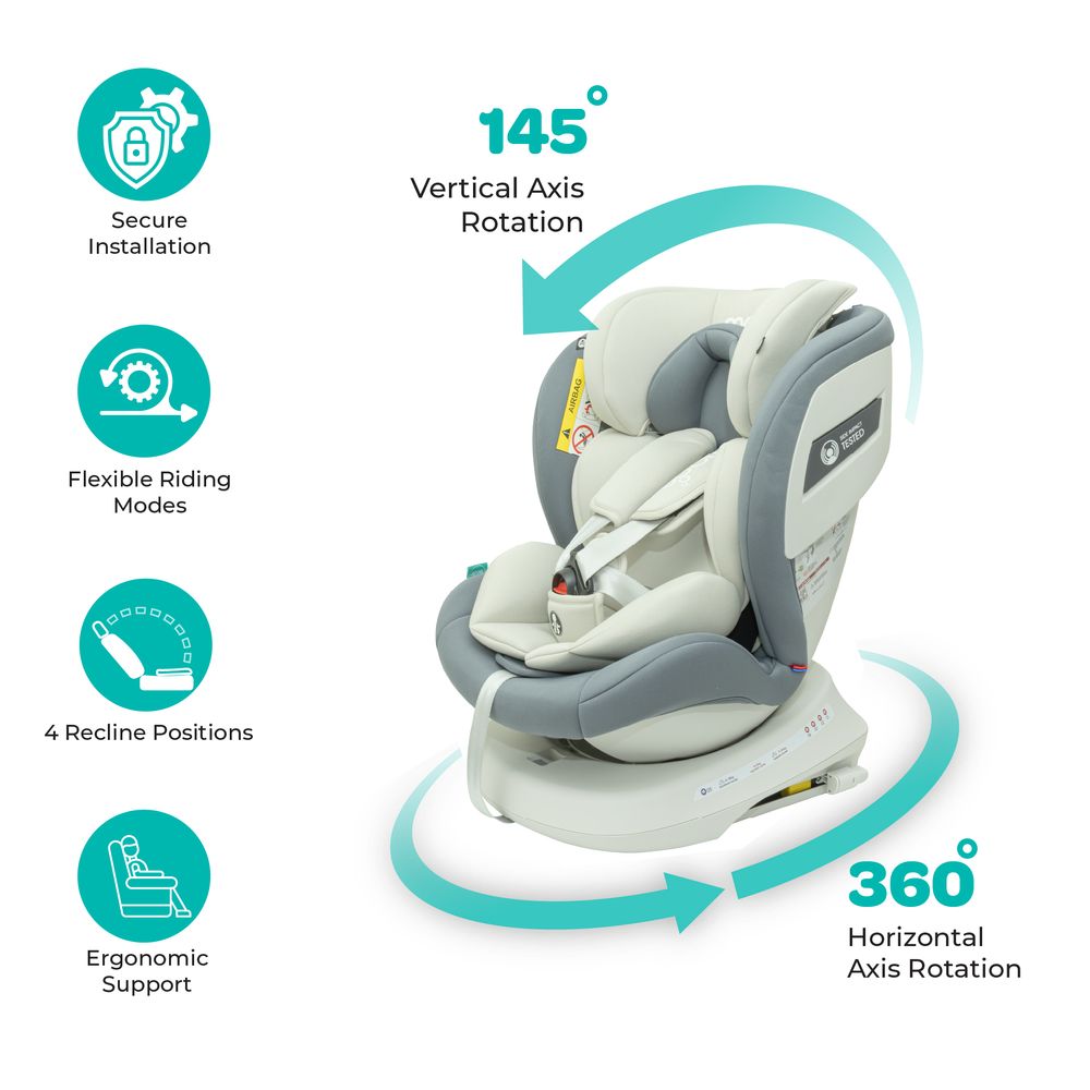 Moon - Orbix 360 Degree Rotating Car Seat - Grey