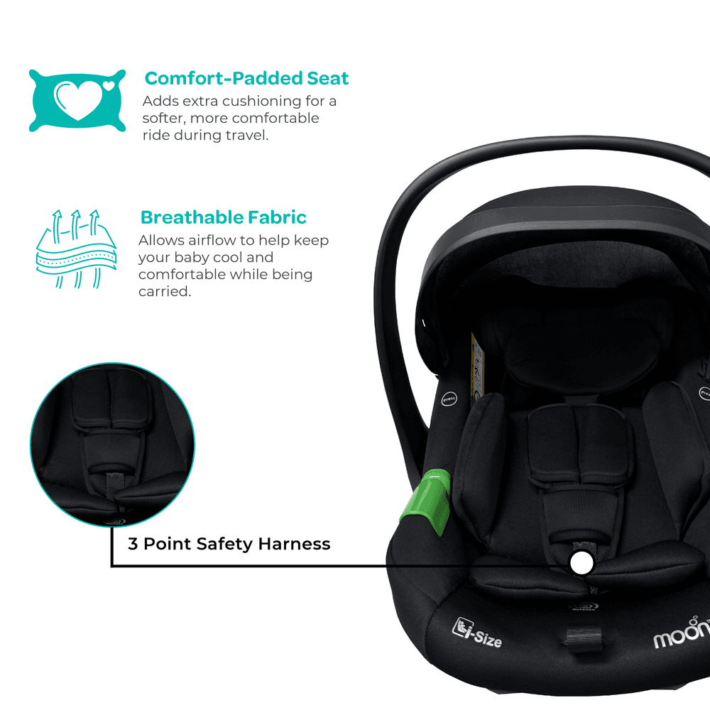 Moon - Kozento Rearward-Facing Infant Car Seat Carrier - Black