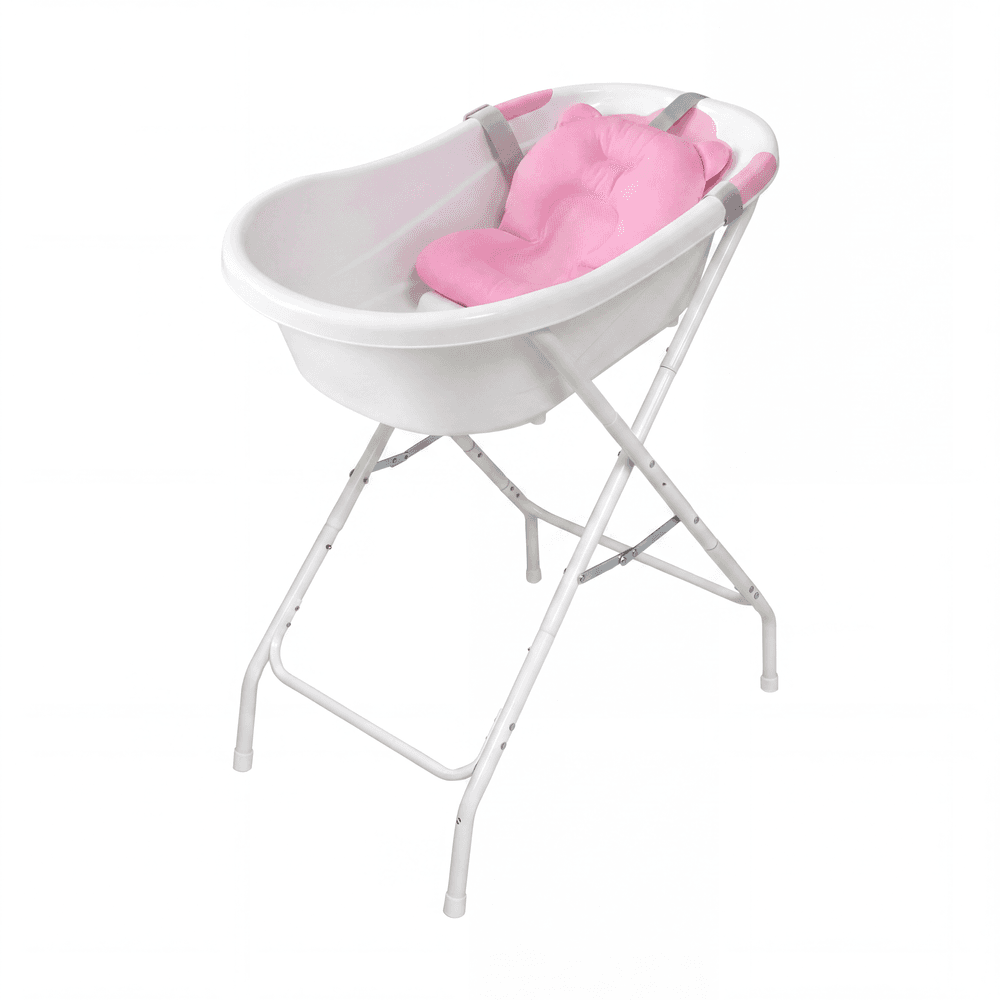 Moon - Baby Wavee Bath Tub With Anti-Slip Bath Pad - Pink