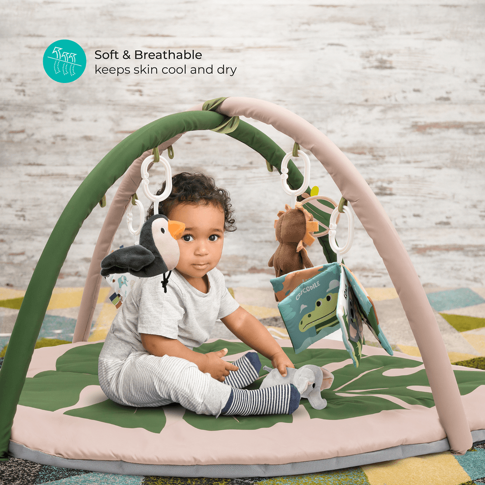 Moon - Forest Theme Baby Playmat With 7 Detachable Toys - Beige/Green