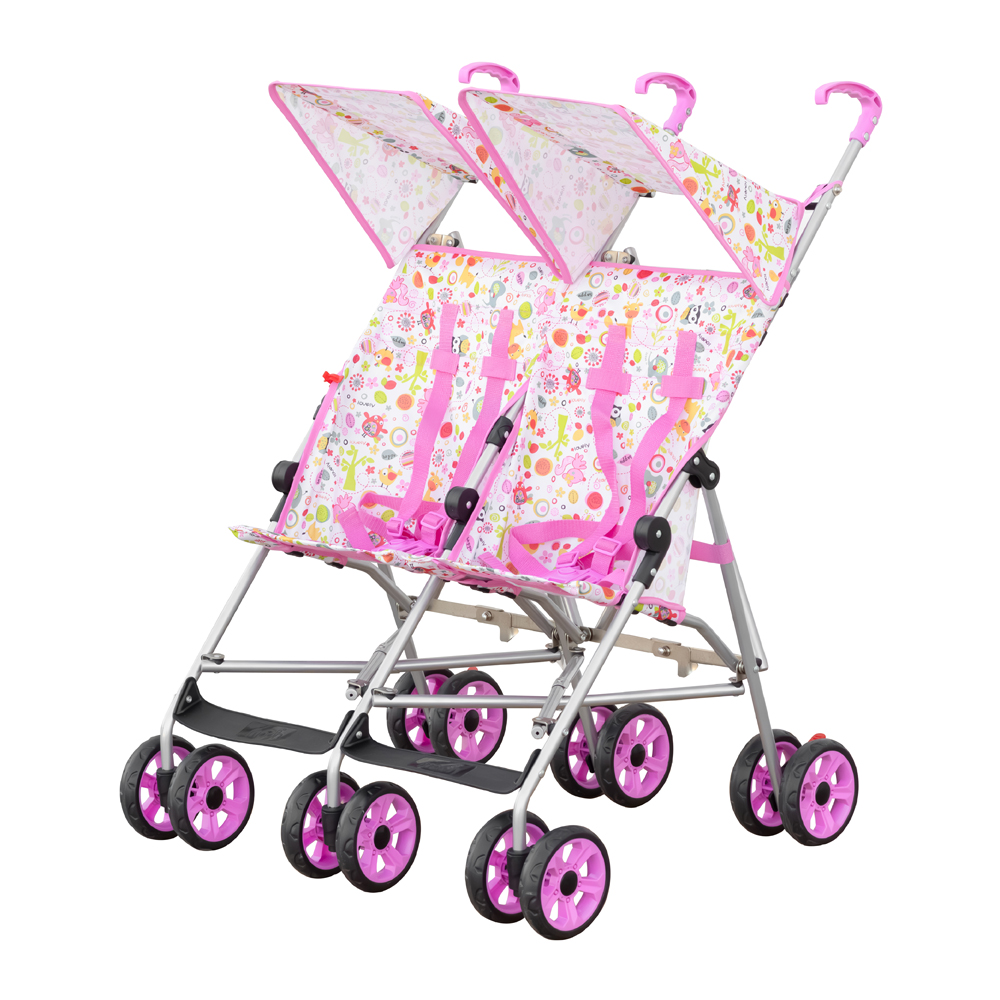 Moon - Jet Plus Twin Buggy Travel Strollers - Pink