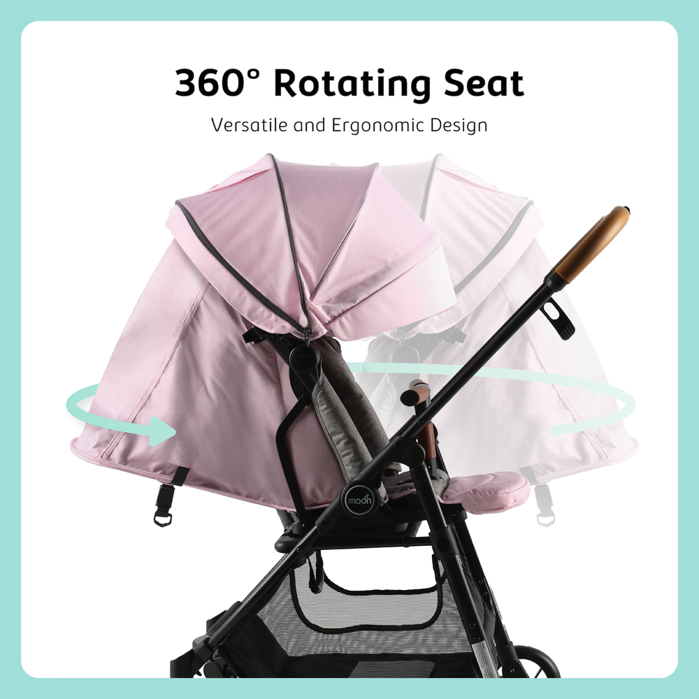 MOON - Revo 360 Rotating Stroller - Pink