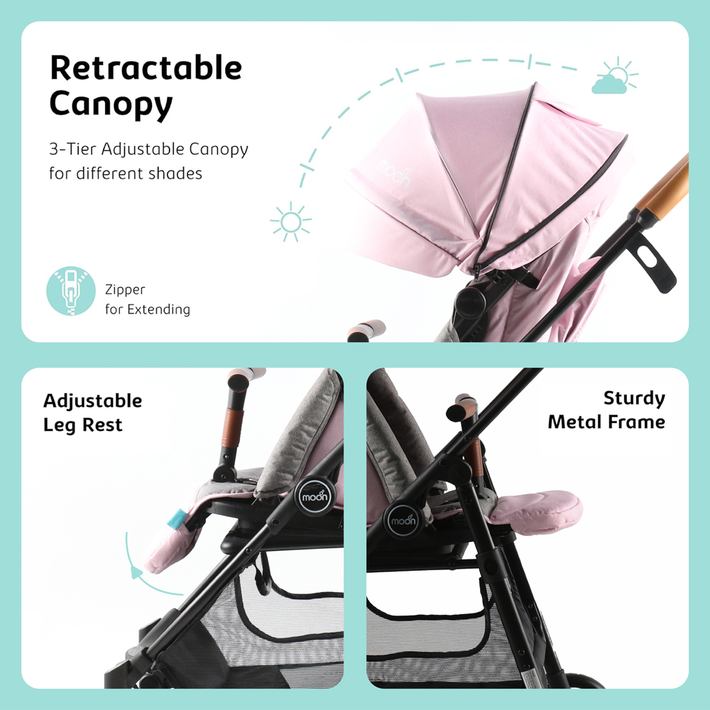 MOON - Revo 360 Rotating Stroller - Pink
