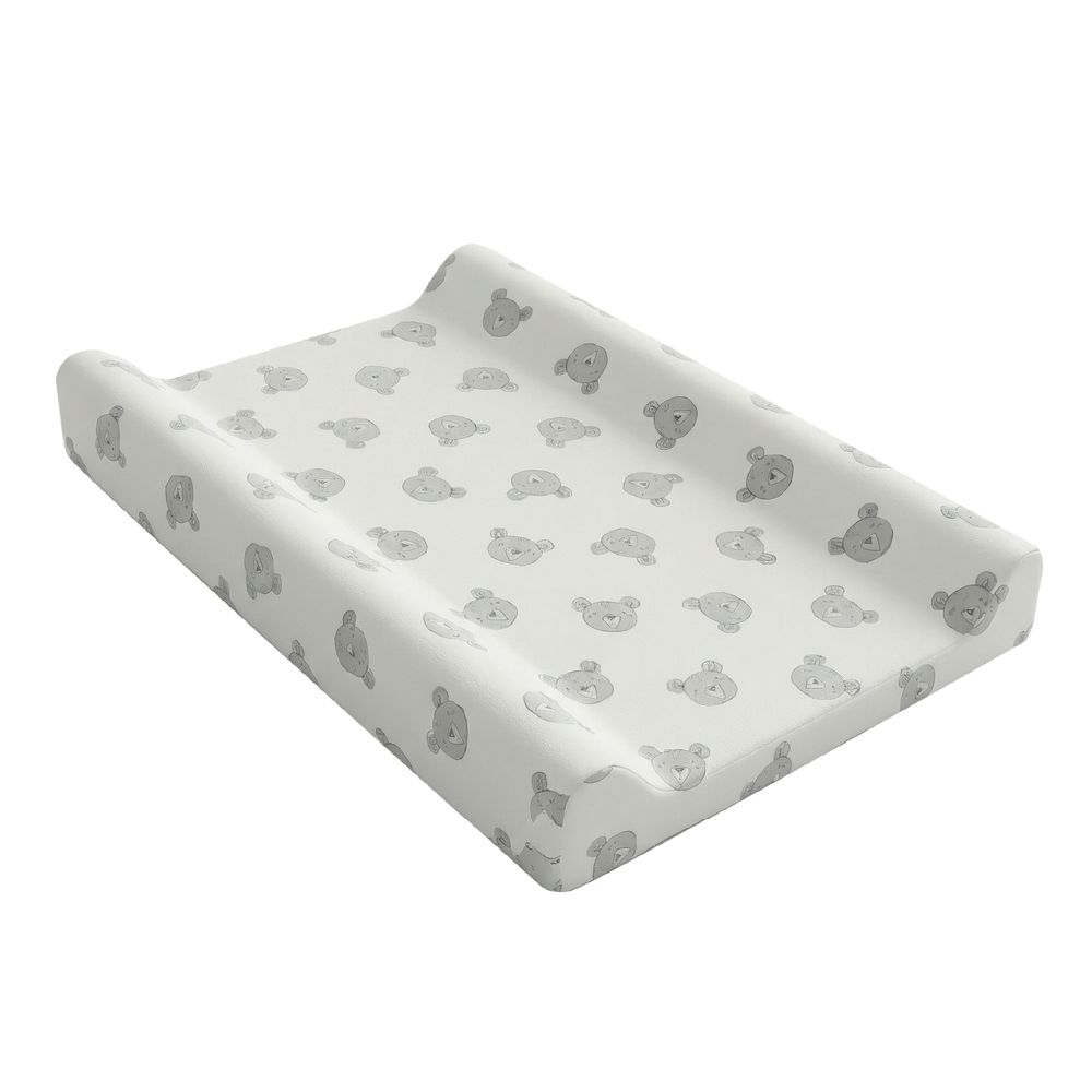 Moon - Contoured Foam Diaper Changing Pad - Bear - White