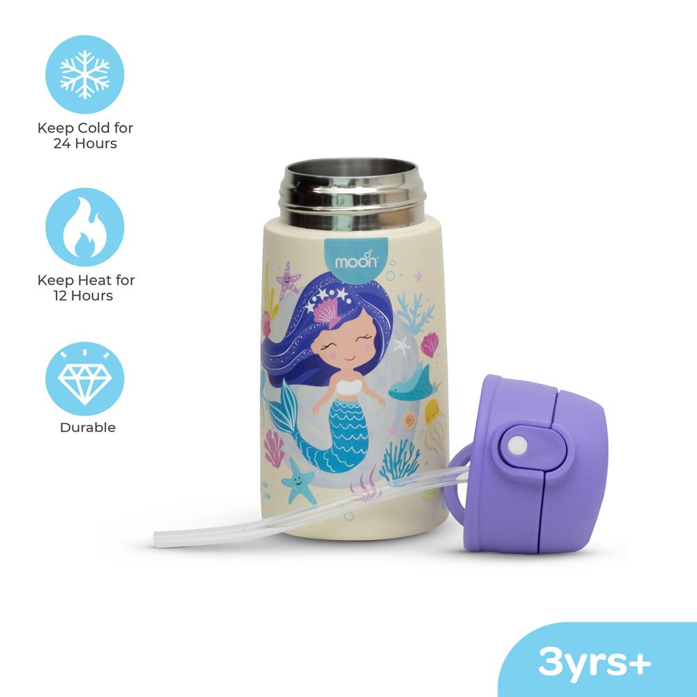 Moon - Kids Insulated Sipper Water Bottle - 350ml - Mermaid