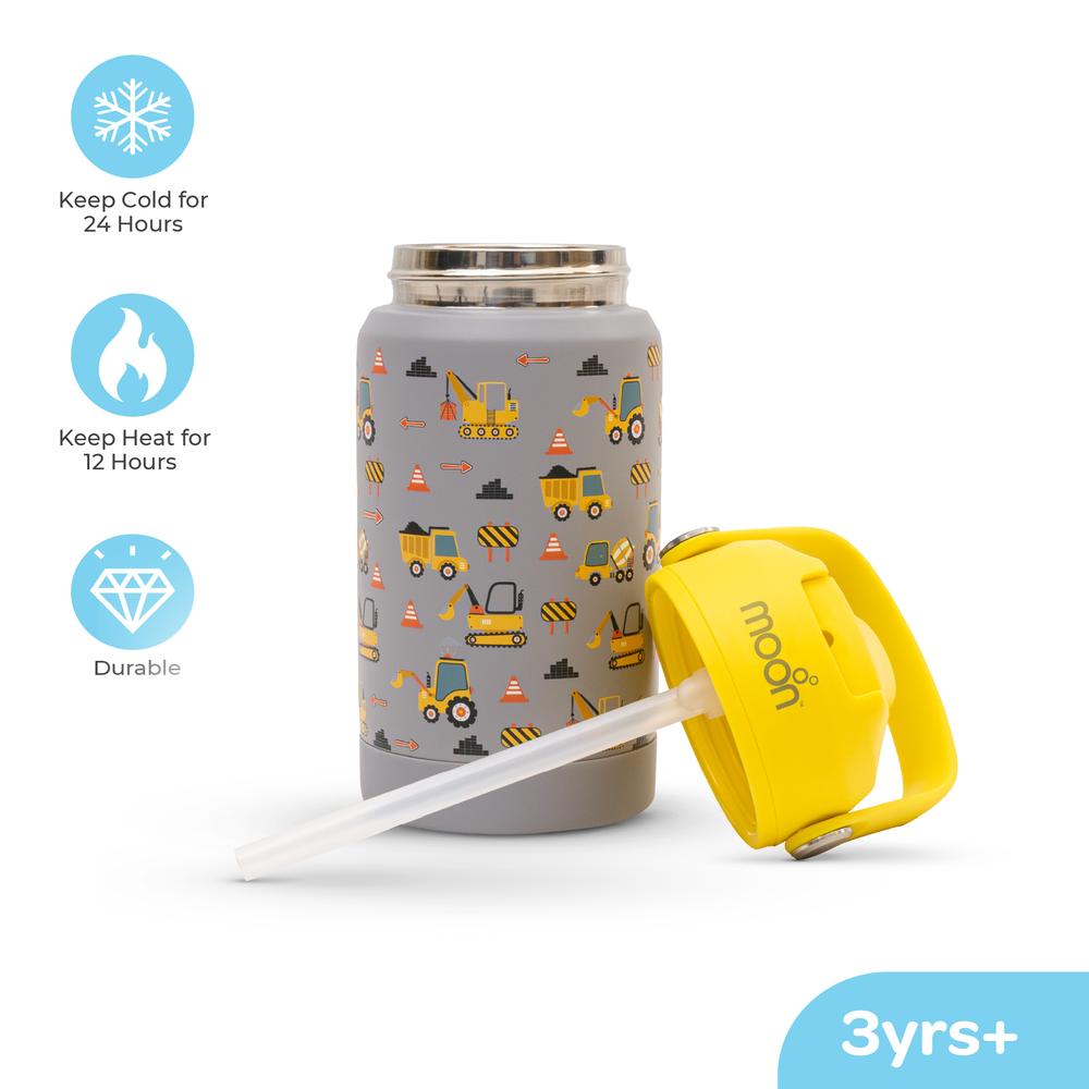 Moon - Kids Insulated Sipper Water Bottle - 350ml - Yellow