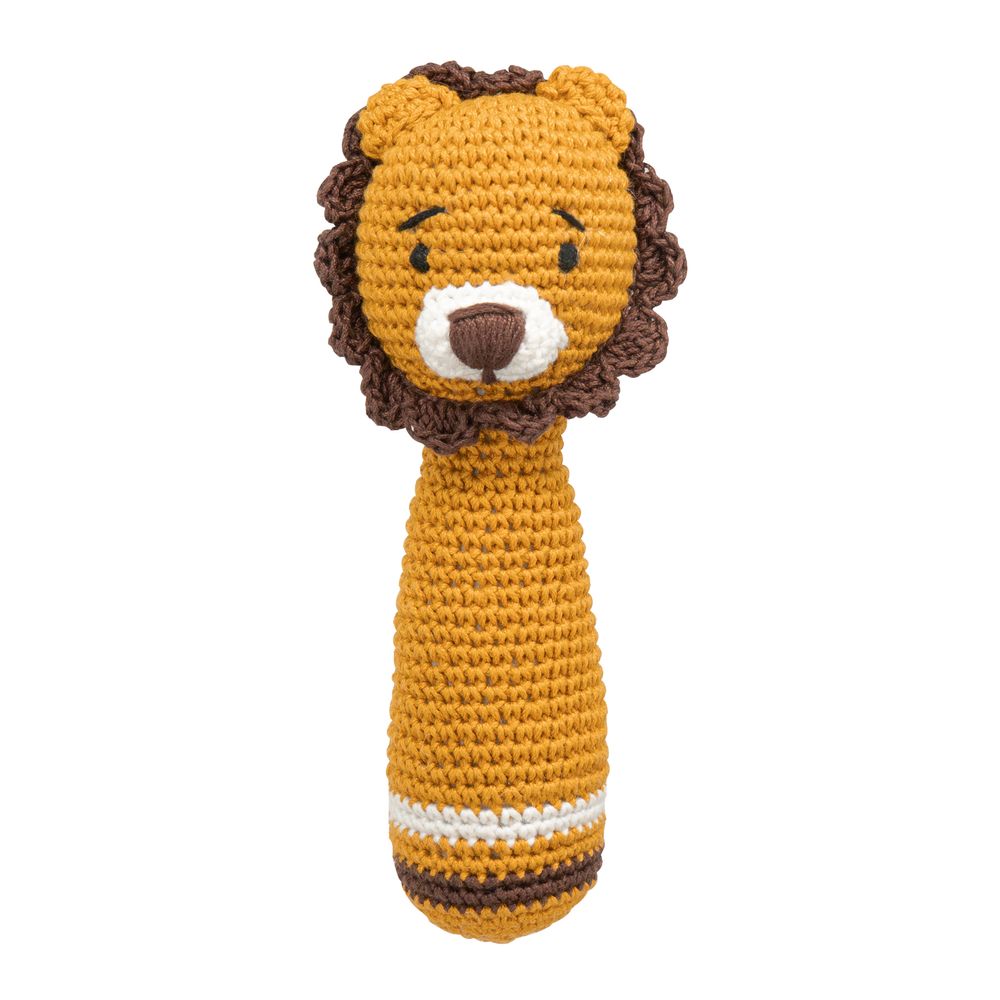 Moon - Handcrafted Crochet Knitted Loop Rattle Toy - Tiger