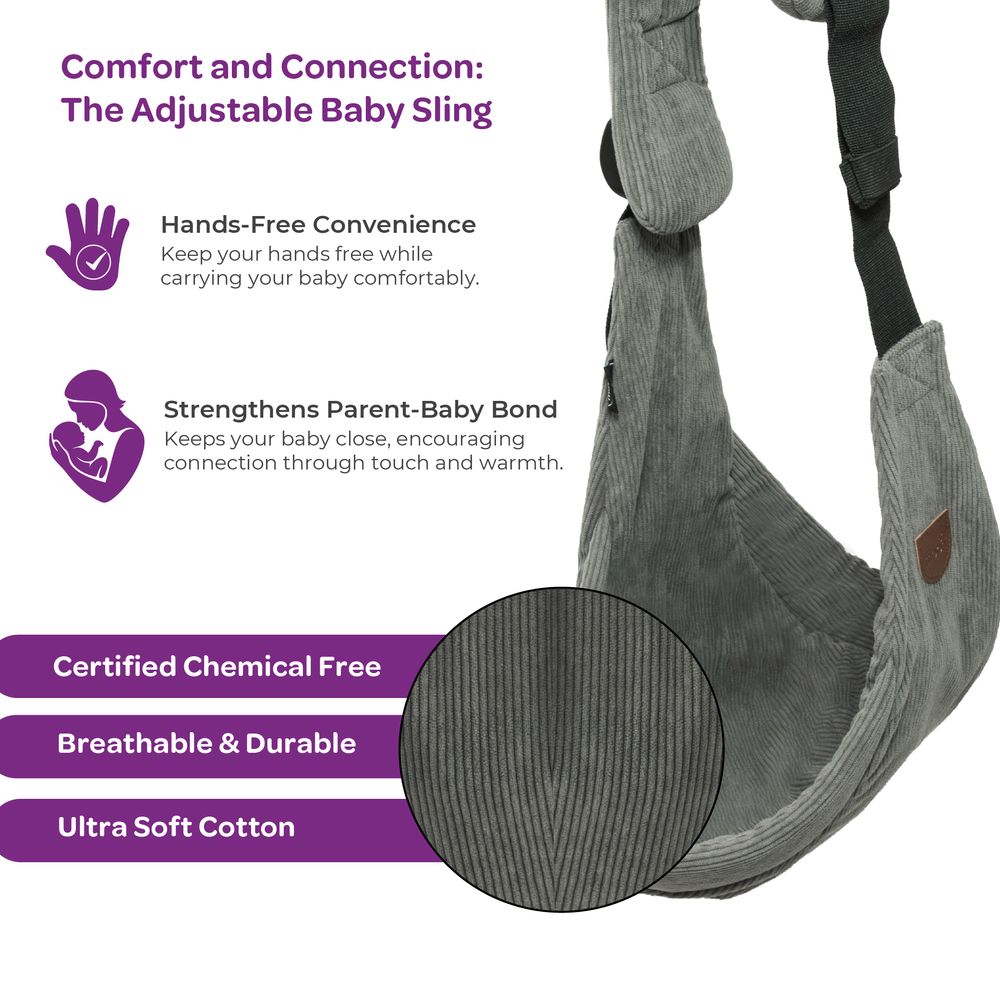 Moon - 3 Positions Koona Baby Sling Carrier - Grey