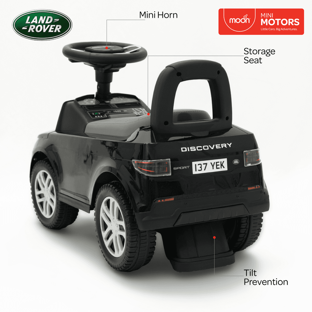 Moon - Ride On Sports Car – Push Car - Foot To Floor Ride On - Black - For Kids 12–36 Months