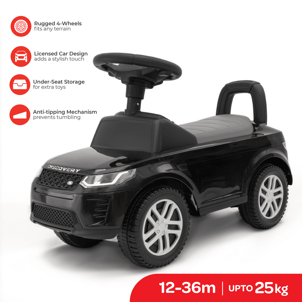 Moon - Ride On Sports Car – Push Car - Foot To Floor Ride On - Black - For Kids 12–36 Months