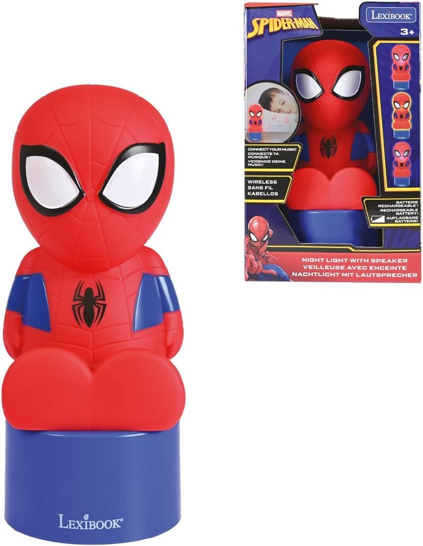 Lexibook - Spiderman Bluetooth Speaker Night Light - Red/Blue